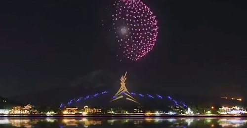Fireworks at the Tokyo Olympics